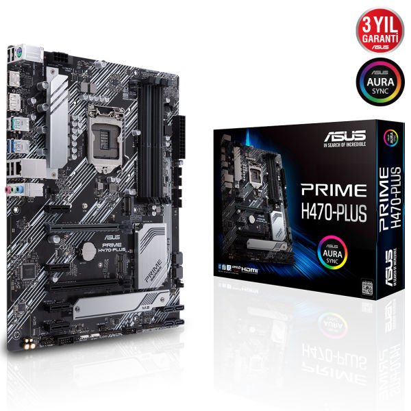 Asus Prime H470-Plus Intel 10.Nesil DDR4 Hdmı Dp 2xM2 Usb3.1 Anakart
