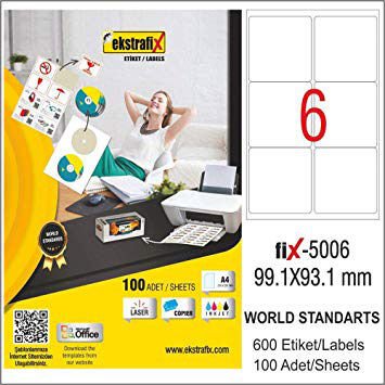 Ekstrafix FIX-5006 99,1X93,1 mm Lazer Etiket
