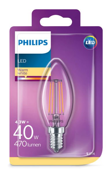 Philips Led Classıc 40w b35 e14 ww cl nd (587355)