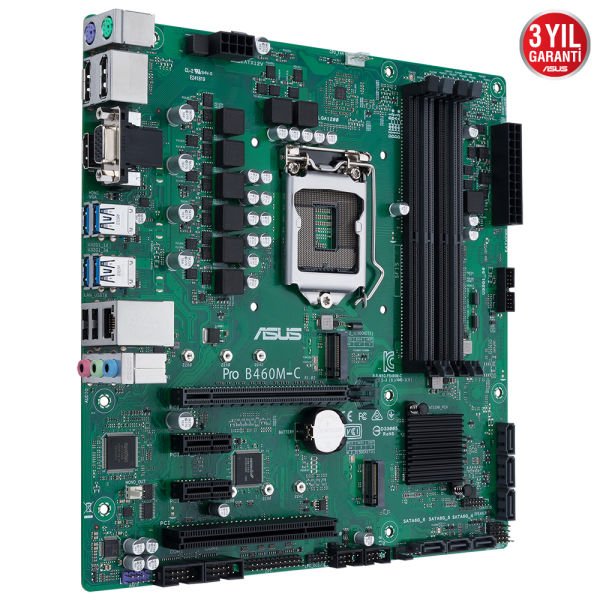 Asus Pro B460M-C-CSM Intel 10.Nesil DDR4 Hdmı 2xDp Vga 2xM2 Usb3.1 Anakart