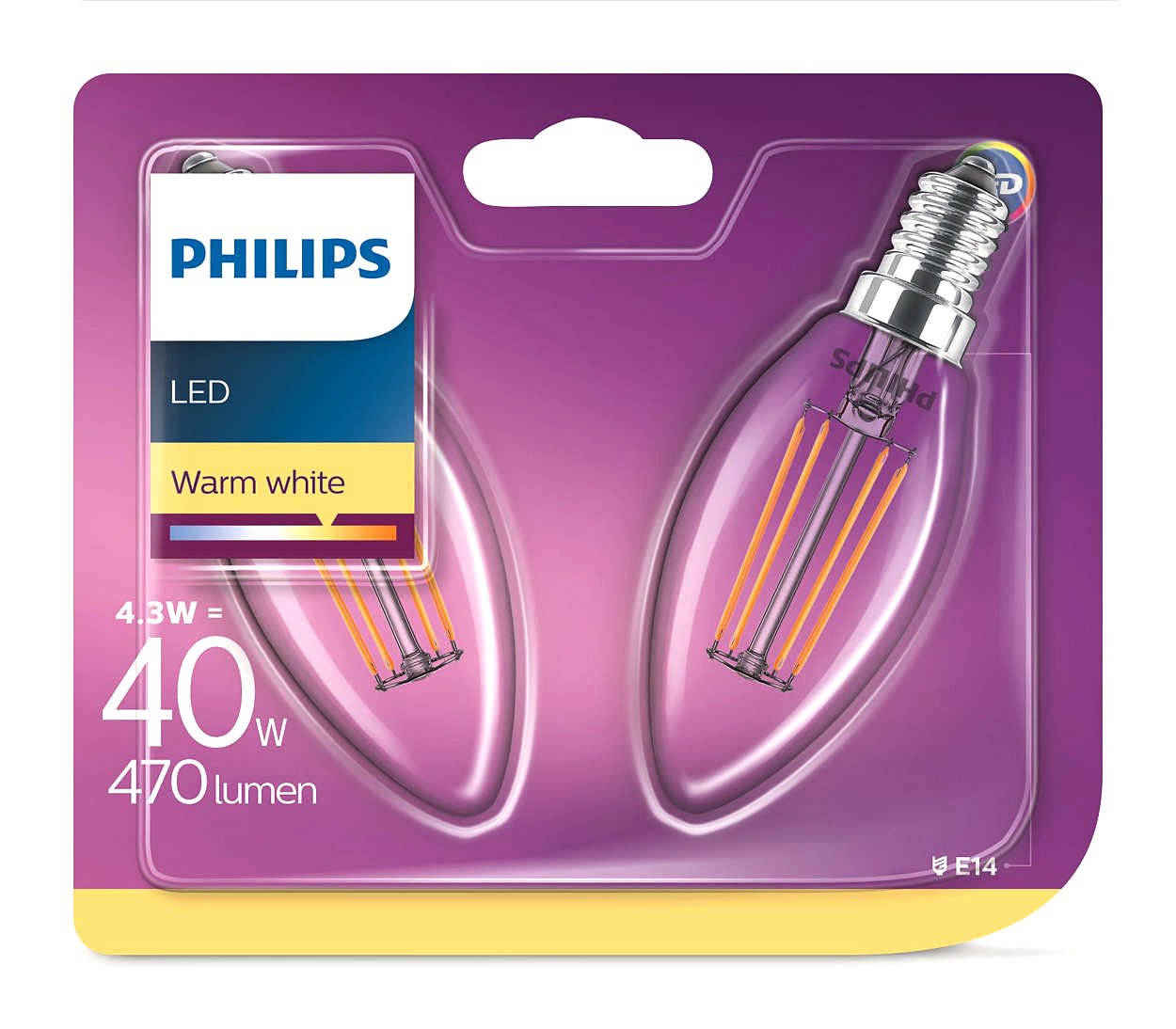 Philips Led Classıc 40w b35 e14 ww cl nd (751343) sarı