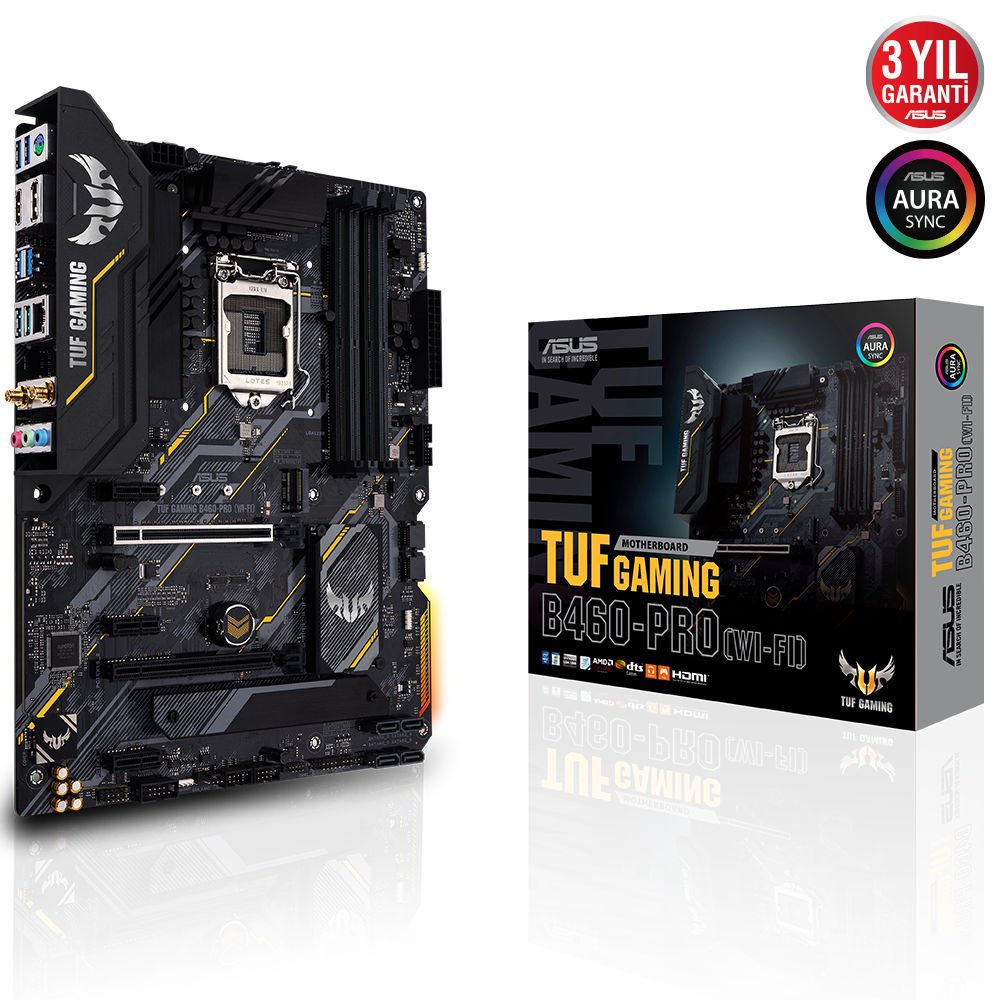 Asus Tuf Gaming B460-Pro (WI-FI) Intel 10.Nesil DDR4 Dp Hdmi Usb3.1 Anakart