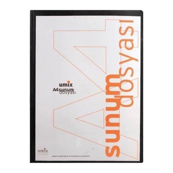 Umix U1101P Önden Cepli A4 10 Yaprak Siyah Sunum Dosyası