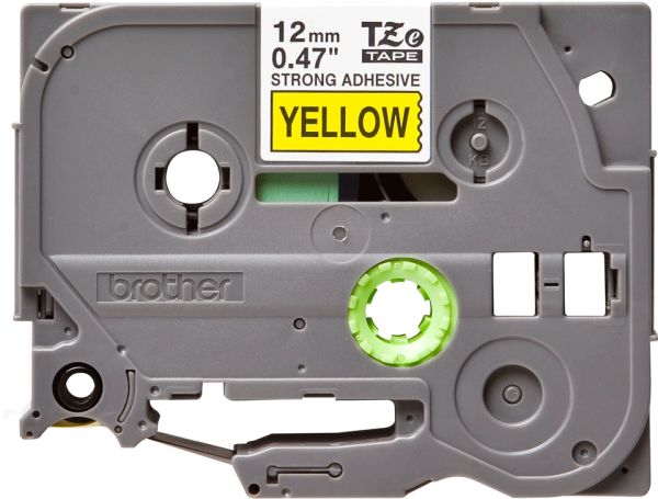 Brother TZE-S631 12 mm Sarı Üzeri Siyah Güçlü Yapışkablı Etiket 8 metre