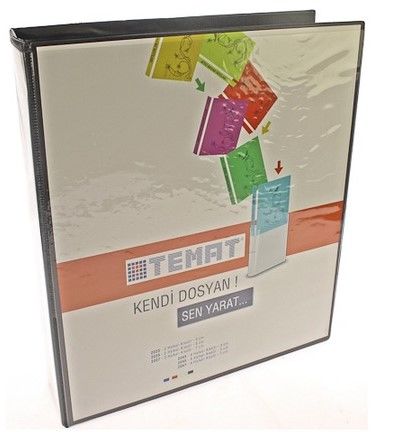 Temat 2047 4 Halkalı 7 cm Siyah Klasör