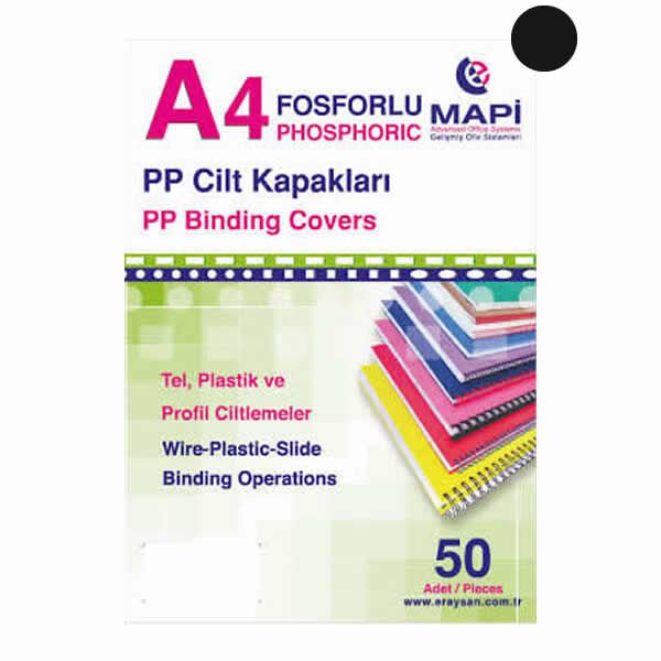 Mapi A4 450 mic 50 li Siyah Kum Desen Opak Cilt Kapağı