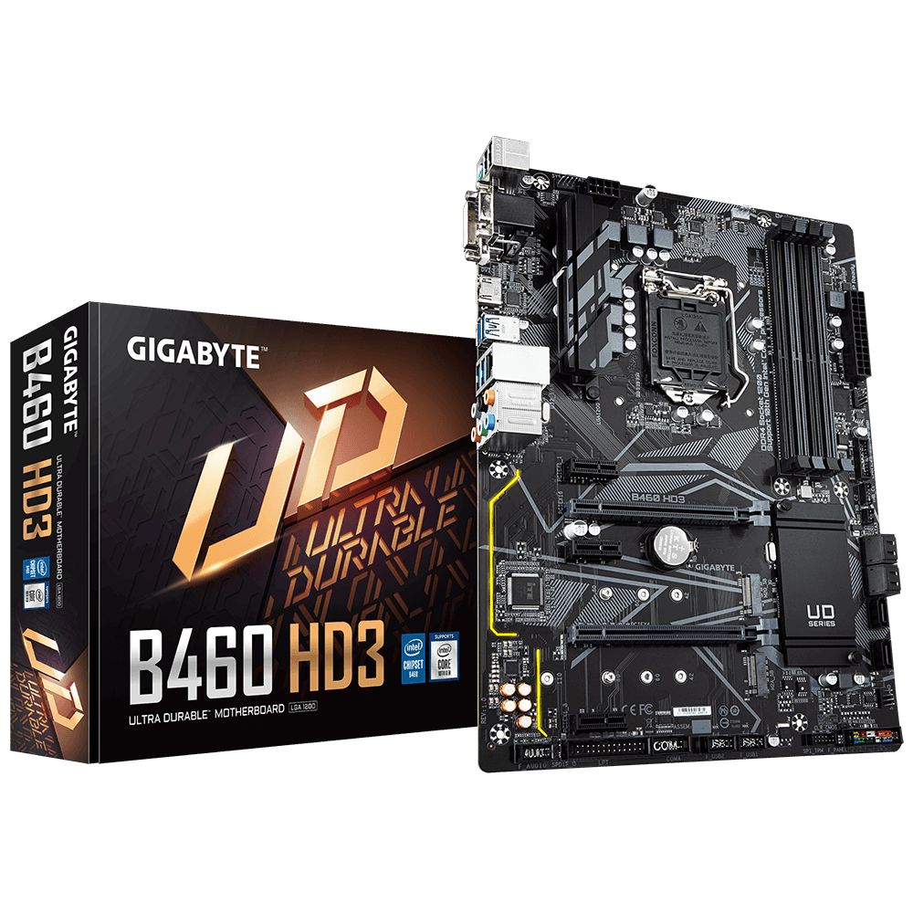 Gigabyte B460 HD3 Intel 10.Nesil DDR4 Vga-Dvi-Hdmi M2 mATX Anakart