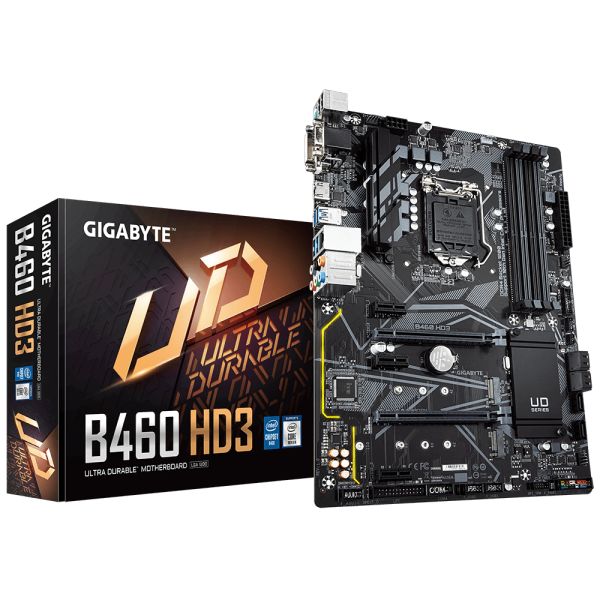 Gigabyte B460 HD3 Intel 10.Nesil DDR4 Vga-Dvi-Hdmi M2 mATX Anakart